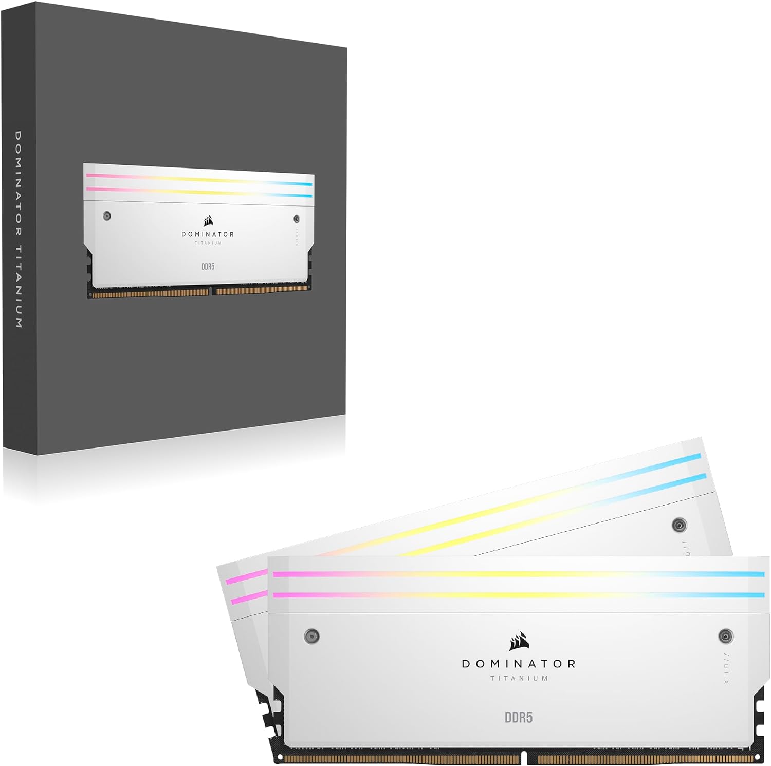 Corsair Dominator Titanium 32GB (2x16GB) 7200MHz DDR5 Memory Kit White Corsair Dominator Titanium 32GB (2x16GB) 7200MHz DDR5 Memory Kit White